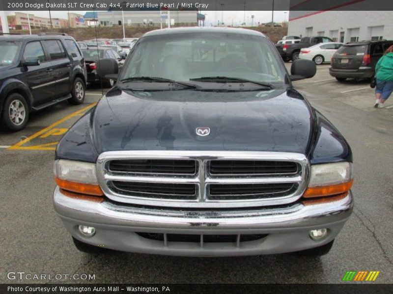 Patriot Blue Pearl / Mist Gray 2000 Dodge Dakota SLT Crew Cab 4x4