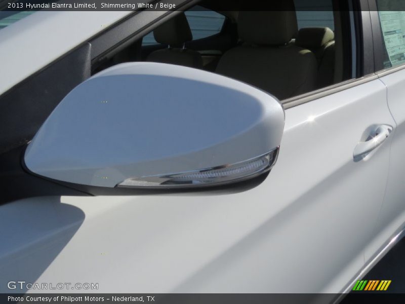 Shimmering White / Beige 2013 Hyundai Elantra Limited