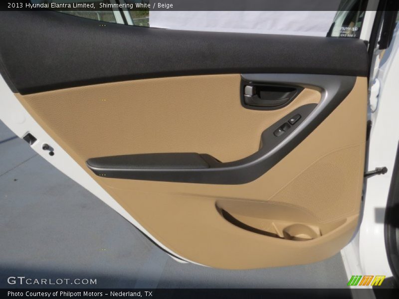 Shimmering White / Beige 2013 Hyundai Elantra Limited