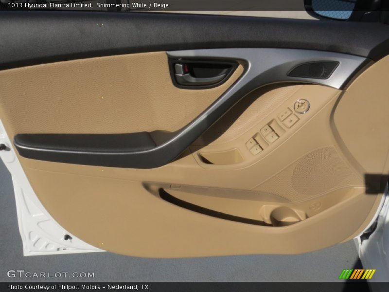 Shimmering White / Beige 2013 Hyundai Elantra Limited