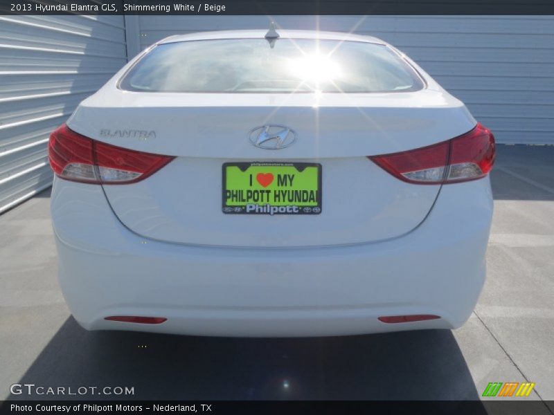 Shimmering White / Beige 2013 Hyundai Elantra GLS