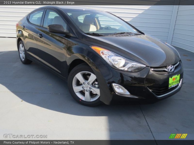 Midnight Black / Beige 2013 Hyundai Elantra GLS