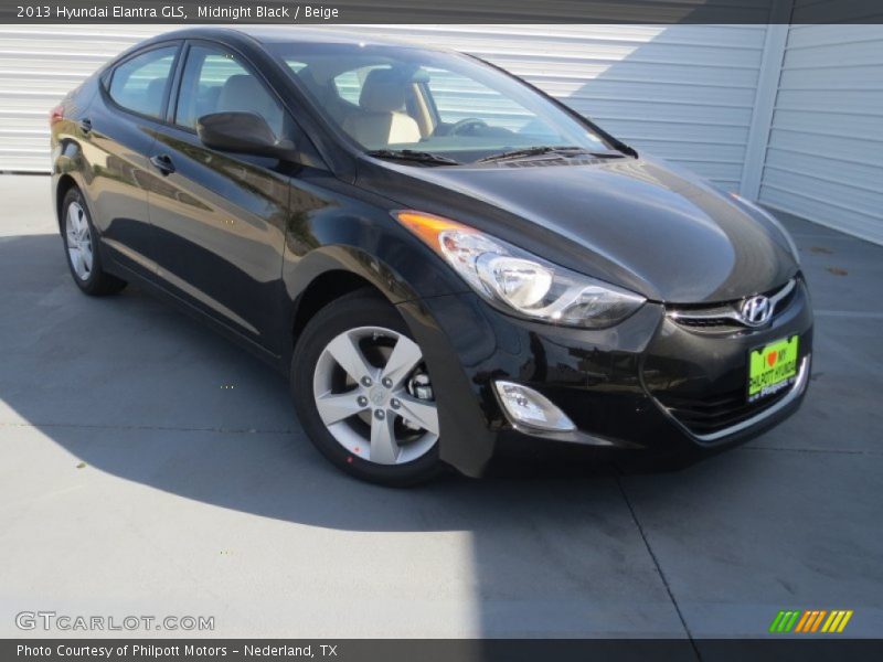Midnight Black / Beige 2013 Hyundai Elantra GLS