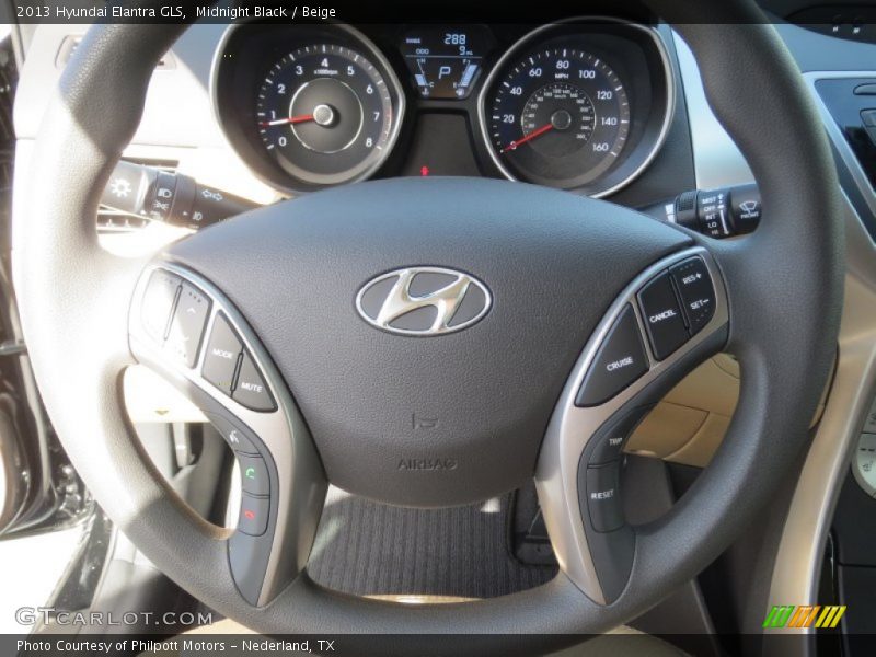 Midnight Black / Beige 2013 Hyundai Elantra GLS