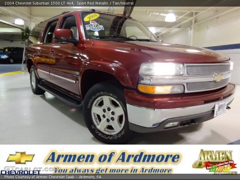 Sport Red Metallic / Tan/Neutral 2004 Chevrolet Suburban 1500 LT 4x4