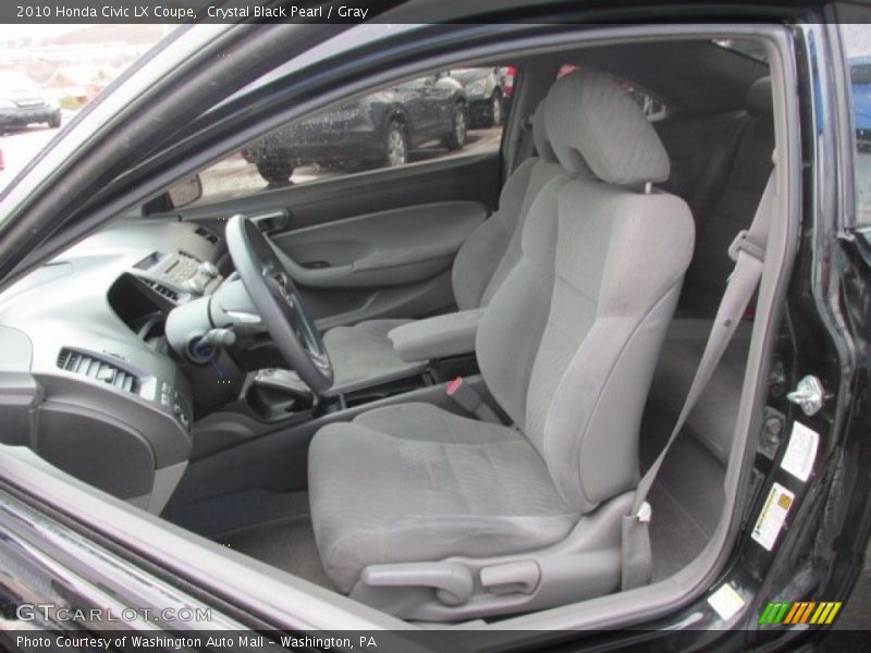 Crystal Black Pearl / Gray 2010 Honda Civic LX Coupe