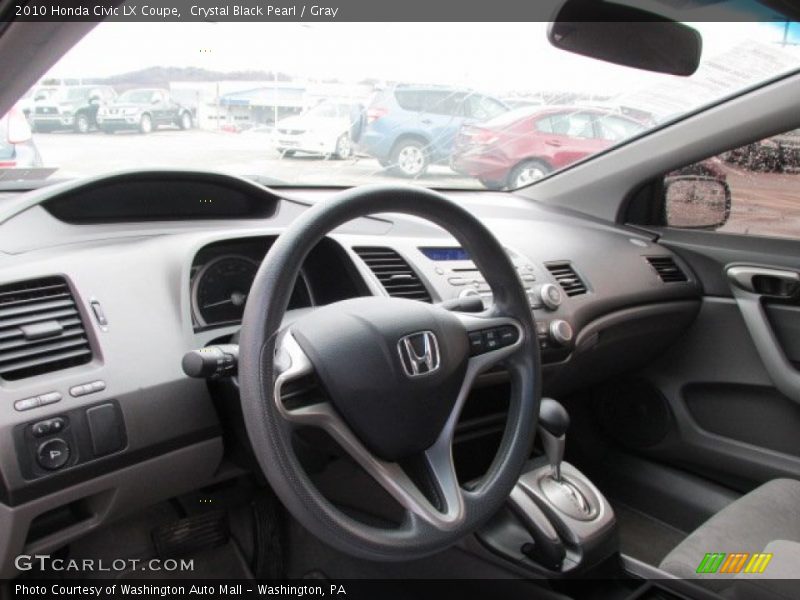 Crystal Black Pearl / Gray 2010 Honda Civic LX Coupe