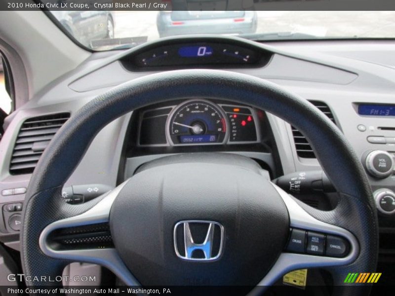 Crystal Black Pearl / Gray 2010 Honda Civic LX Coupe