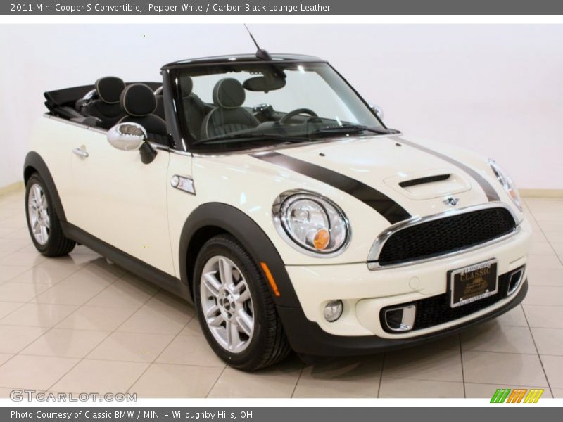 Pepper White / Carbon Black Lounge Leather 2011 Mini Cooper S Convertible