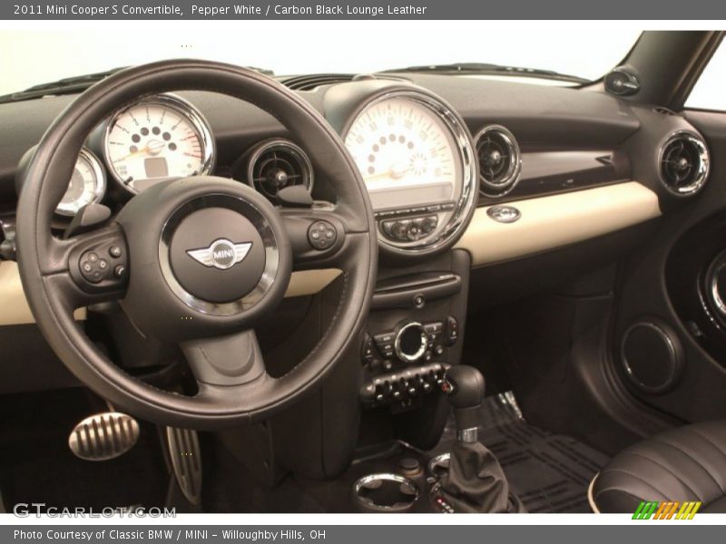 Pepper White / Carbon Black Lounge Leather 2011 Mini Cooper S Convertible