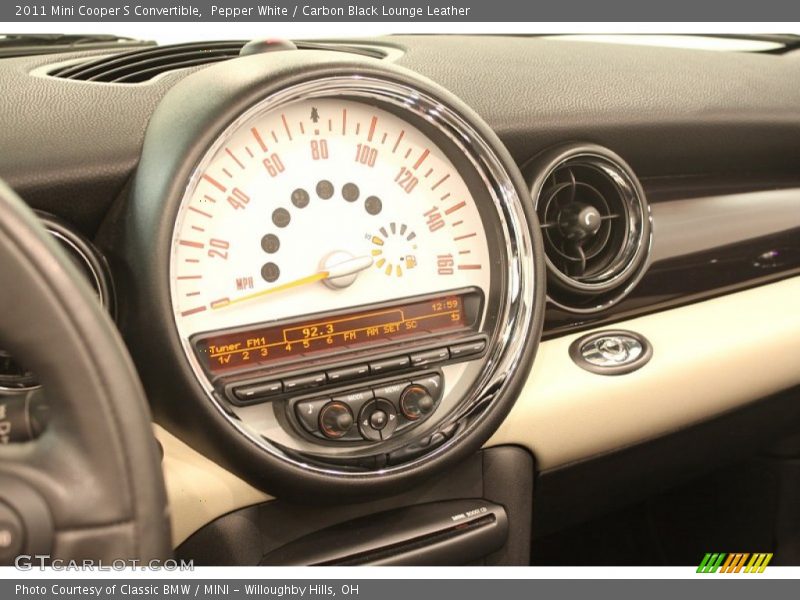 Pepper White / Carbon Black Lounge Leather 2011 Mini Cooper S Convertible