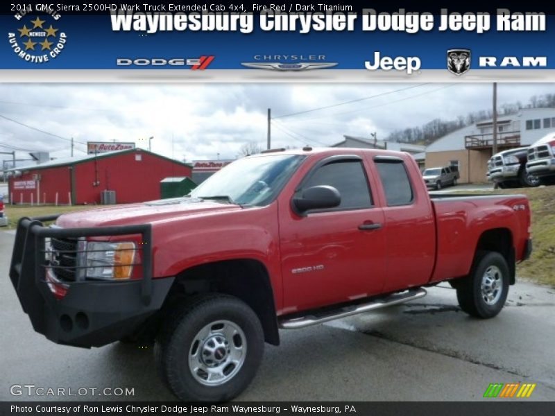 Fire Red / Dark Titanium 2011 GMC Sierra 2500HD Work Truck Extended Cab 4x4