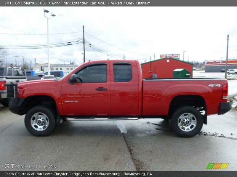 Fire Red / Dark Titanium 2011 GMC Sierra 2500HD Work Truck Extended Cab 4x4