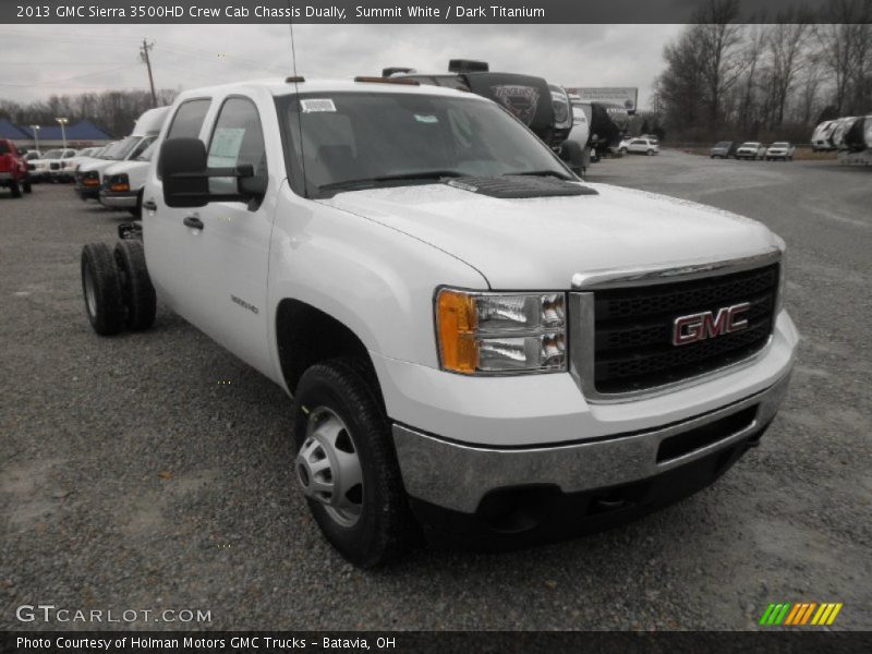 Summit White / Dark Titanium 2013 GMC Sierra 3500HD Crew Cab Chassis Dually