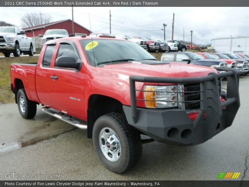 Fire Red / Dark Titanium 2011 GMC Sierra 2500HD Work Truck Extended Cab 4x4