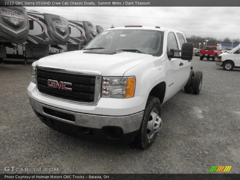 Summit White / Dark Titanium 2013 GMC Sierra 3500HD Crew Cab Chassis Dually