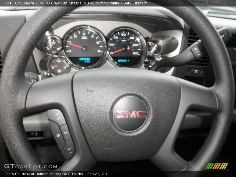 Summit White / Dark Titanium 2013 GMC Sierra 3500HD Crew Cab Chassis Dually