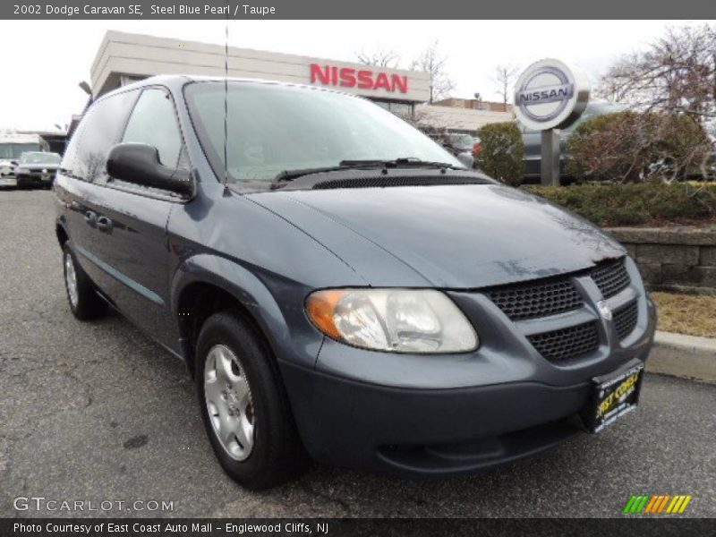 Steel Blue Pearl / Taupe 2002 Dodge Caravan SE