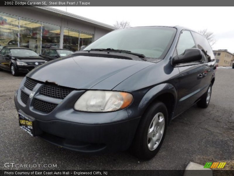 Steel Blue Pearl / Taupe 2002 Dodge Caravan SE