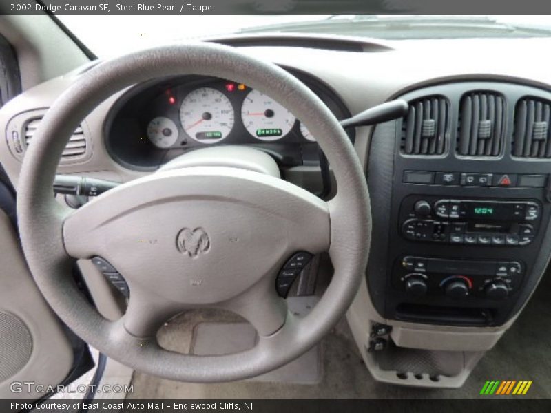 Steel Blue Pearl / Taupe 2002 Dodge Caravan SE