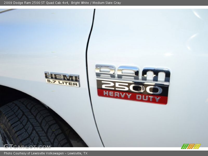Bright White / Medium Slate Gray 2009 Dodge Ram 2500 ST Quad Cab 4x4