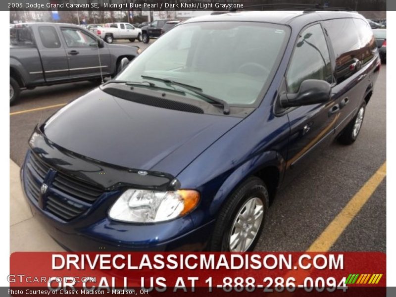 Midnight Blue Pearl / Dark Khaki/Light Graystone 2005 Dodge Grand Caravan SE