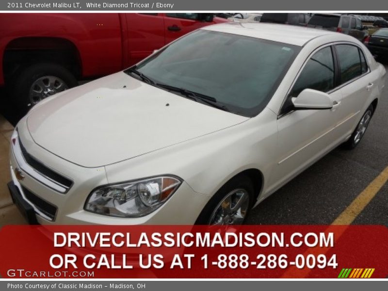 White Diamond Tricoat / Ebony 2011 Chevrolet Malibu LT