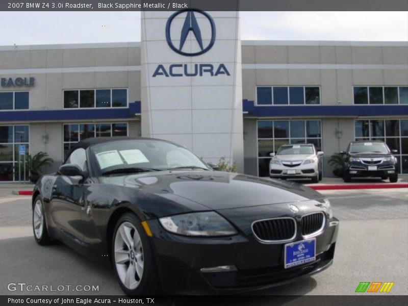 Black Sapphire Metallic / Black 2007 BMW Z4 3.0i Roadster