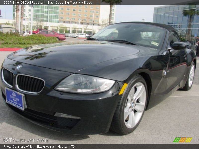 Black Sapphire Metallic / Black 2007 BMW Z4 3.0i Roadster