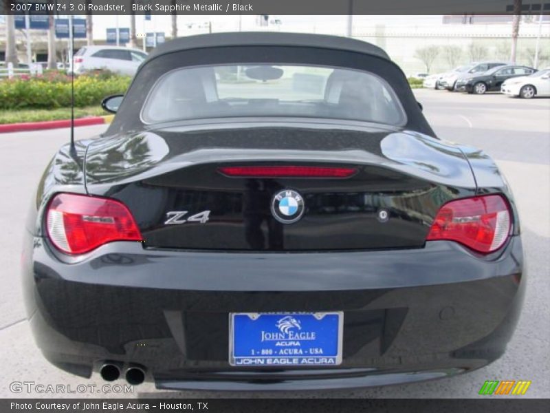 Black Sapphire Metallic / Black 2007 BMW Z4 3.0i Roadster