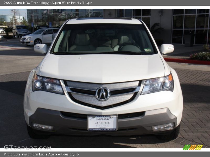 Aspen White Pearl / Taupe 2009 Acura MDX Technology