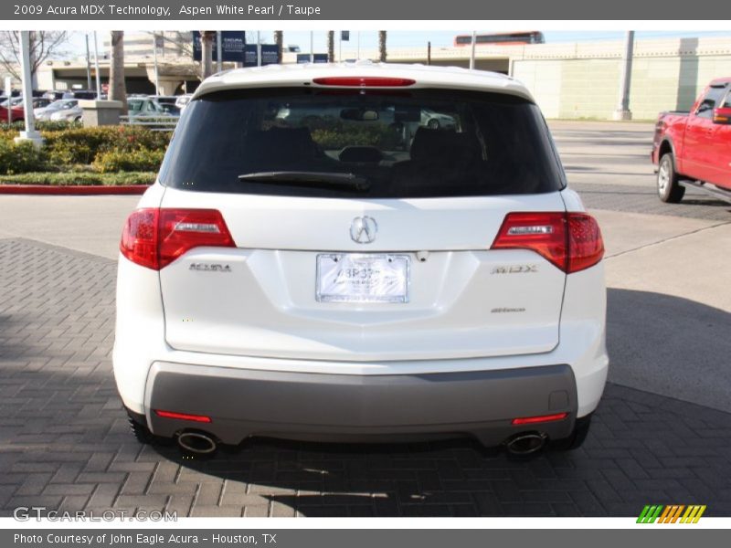 Aspen White Pearl / Taupe 2009 Acura MDX Technology