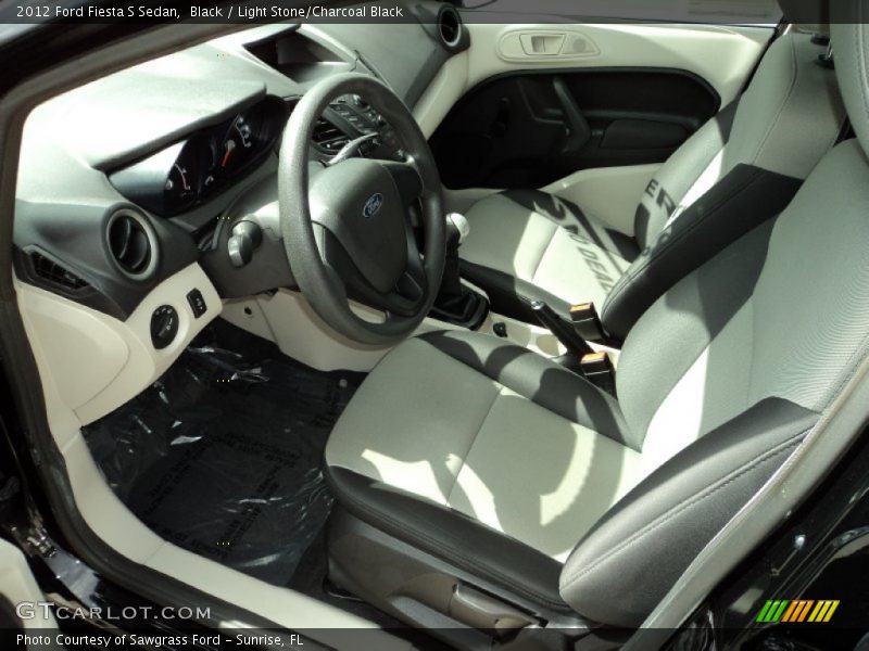 Light Stone/Charcoal Black Interior - 2012 Fiesta S Sedan 