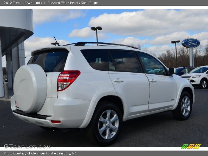 Blizzard White Pearl / Sand Beige 2012 Toyota RAV4 Limited