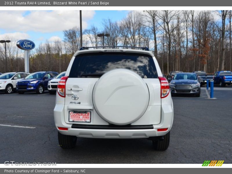 Blizzard White Pearl / Sand Beige 2012 Toyota RAV4 Limited