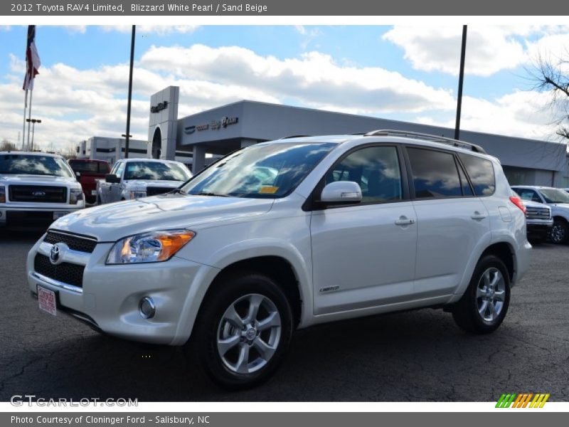Blizzard White Pearl / Sand Beige 2012 Toyota RAV4 Limited