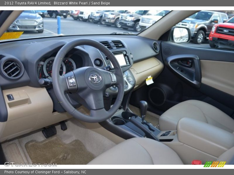 Blizzard White Pearl / Sand Beige 2012 Toyota RAV4 Limited