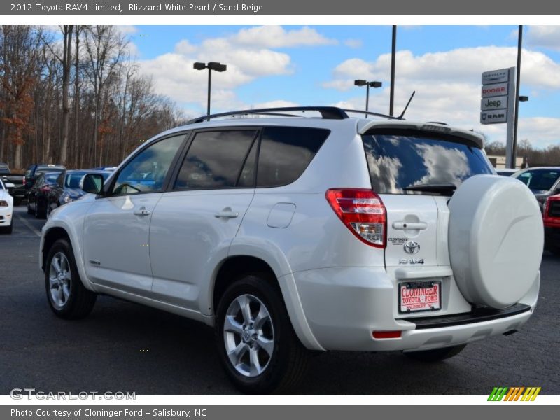 Blizzard White Pearl / Sand Beige 2012 Toyota RAV4 Limited
