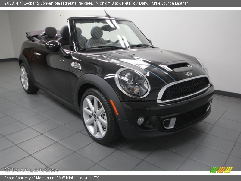 Midnight Black Metallic / Dark Truffle Lounge Leather 2013 Mini Cooper S Convertible Highgate Package