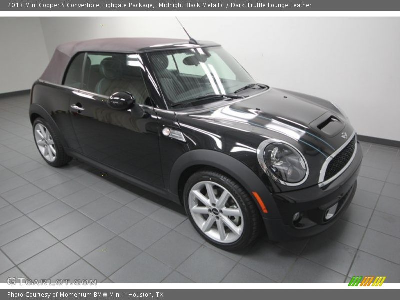 Midnight Black Metallic / Dark Truffle Lounge Leather 2013 Mini Cooper S Convertible Highgate Package