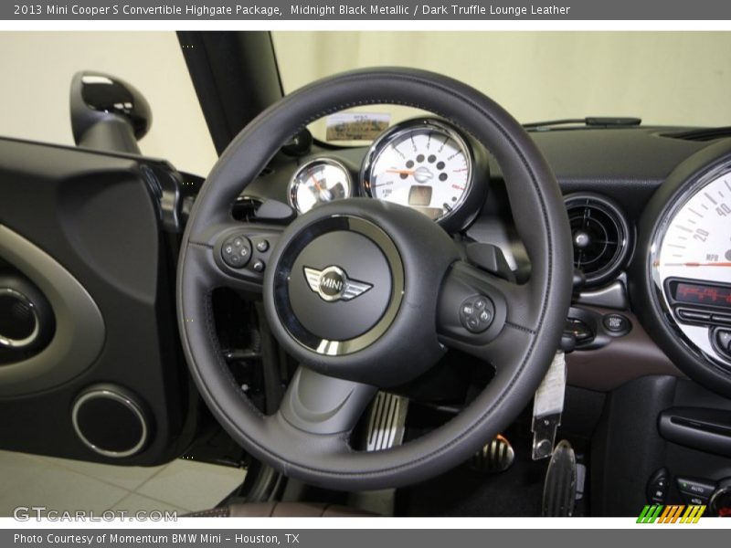 Midnight Black Metallic / Dark Truffle Lounge Leather 2013 Mini Cooper S Convertible Highgate Package