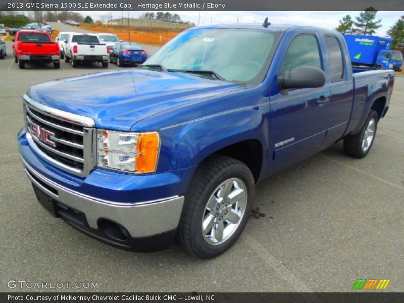 Heritage Blue Metallic / Ebony 2013 GMC Sierra 1500 SLE Extended Cab