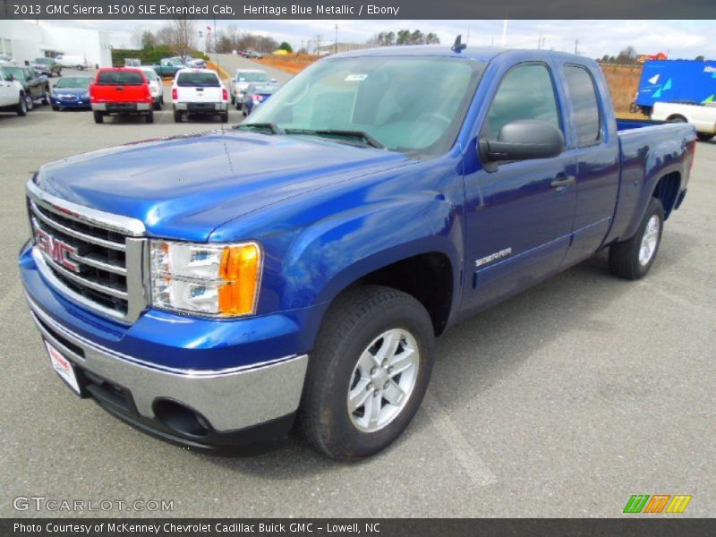 Heritage Blue Metallic / Ebony 2013 GMC Sierra 1500 SLE Extended Cab