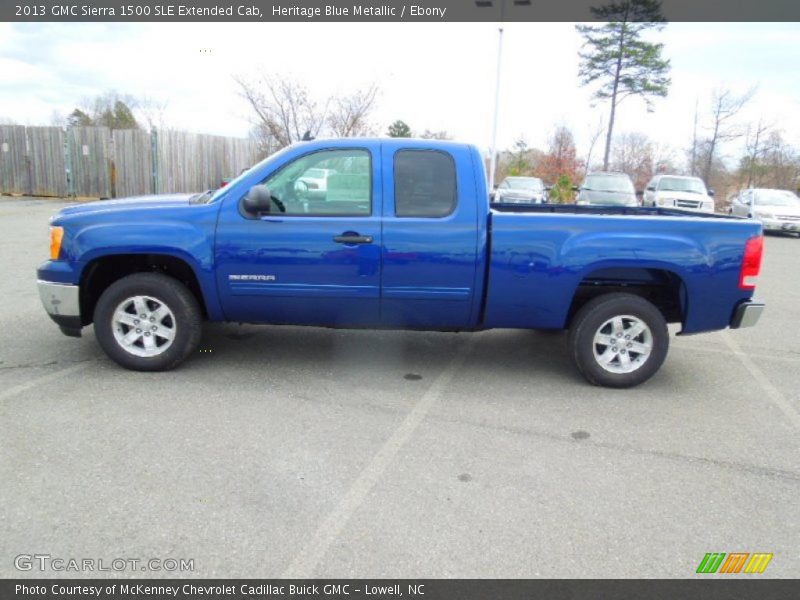 Heritage Blue Metallic / Ebony 2013 GMC Sierra 1500 SLE Extended Cab