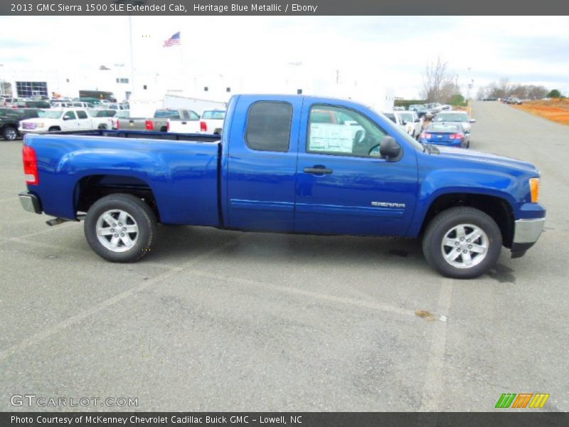 Heritage Blue Metallic / Ebony 2013 GMC Sierra 1500 SLE Extended Cab