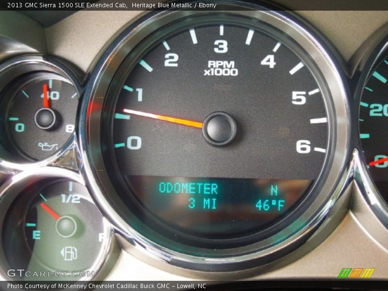 Heritage Blue Metallic / Ebony 2013 GMC Sierra 1500 SLE Extended Cab