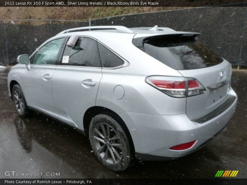 Silver Lining Metallic / Black/Ebony Birds Eye Maple 2013 Lexus RX 350 F Sport AWD