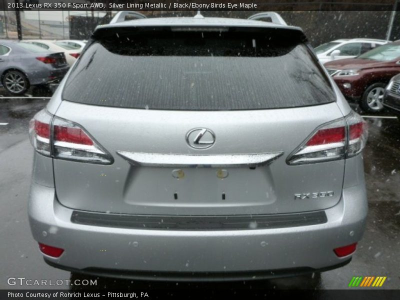 Silver Lining Metallic / Black/Ebony Birds Eye Maple 2013 Lexus RX 350 F Sport AWD