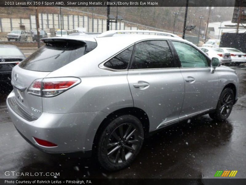 Silver Lining Metallic / Black/Ebony Birds Eye Maple 2013 Lexus RX 350 F Sport AWD