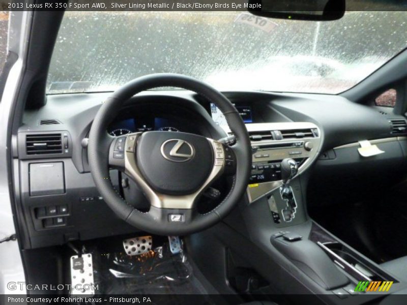 Silver Lining Metallic / Black/Ebony Birds Eye Maple 2013 Lexus RX 350 F Sport AWD